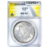 1878 8TF Morgan Silver Dollar ANACS MS63