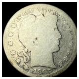 1897 Silver Barber Quarter NICELY CIRCULATED