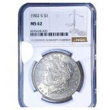 1902-S Morgan Silver Dollar NGC MS62