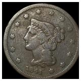 1841 Braided Hair Large Cent LIGHTLY  CIRCULATED