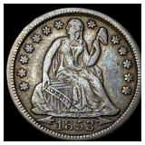 1853 Arrows Seated Liberty Dime NEARLY  UNCIRCULA
