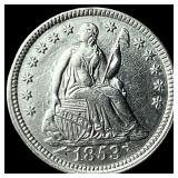 1853 Seated Liberty Silver Half Dime CLOSELY  UNC