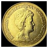 1917 Netherlands .1947oz Gold 10 Gulden  CLOSELY