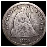 1875 Seated Liberty Quarter ABOUT UNCIRCULATED