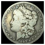 1893-CC Silver Morgan Dollar LIGHTLY  CIRCULATED
