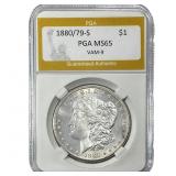 1880/79-S Morgan Silver Dollar PGA MS65 VAM-9