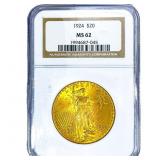 1924 $20 Gold Double Eagle NGC MS62