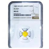 1869 Round California Gold Quarter NGC MS62 BG-829