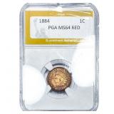 1884 Indian Head Cent PGA MS64 Red