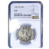1921-D Walking Liberty Half Dollar NGC G6