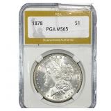 1878 Morgan Silver Dollar PGA MS65