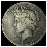 1934-S Peace Silver Dollar NICELY CIRCULATED