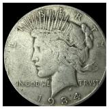 1934-S Silver Peace Dollar NICELY CIRCULATED
