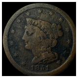 1851 Braided Hair Half Cent NICELY CIRCULATED