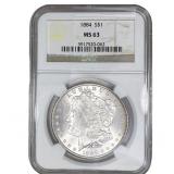 1884 Morgan Silver Dollar NGC MS63