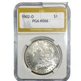 1902-O Morgan Silver Dollar PGA MS66
