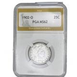 1902-O Barber Quarter PGA MS62