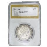 1912-D Barber Half Dollar PGA MS63+
