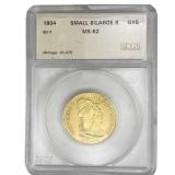 1804 $5 Gold Half Eagle SEGS MS62 Small 8/Large 8