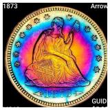 1873 Arrows Seated Liberty Quarter CHOICE BU+