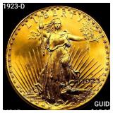 1923-D $20 Gold Double Eagle GEM BU +