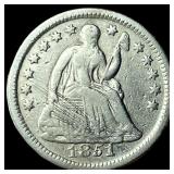 1851-O Silver Seated Liberty Half Dime ABOUT  UNC
