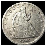 1865-S Silver Seated Liberty Half Dollar  LIGHTLY