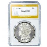 1879-S Morgan Silver Dollar PGA MS66