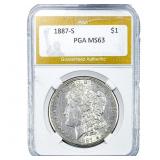1887-S Morgan Silver Dollar PGA MS63