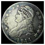 1811 Silver Capped Bust Half Dollar LIGHTLY  CIRC