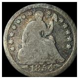1854 Seated Liberty Silver Half Dime NICELY  CIRC