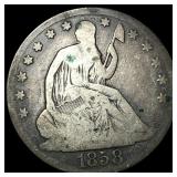 1858-O Silver Seated Liberty Half Dollar  NEARLY
