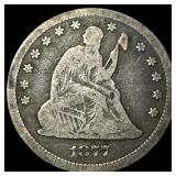 1877-CC Silver Seated Liberty Quarter LIGHTLY  CI