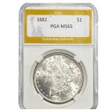 1882 Morgan Silver Dollar PGA MS61/MS6265