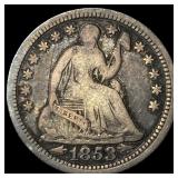 1853 Arrows Seated Liberty Half Dime NEARLY  UNCI
