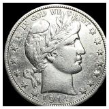 1914-S Silver Barber Half Dollar CLOSELY  UNCIRCU