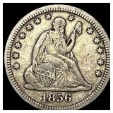 1856 Silver Seated Liberty Quarter LIGHTLY  CIRCU