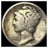 1921 Silver Mercury Dime NEARLY UNCIRCULATED