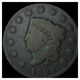 1821 Coronet Head Large Cent NICELY  CIRCULATED