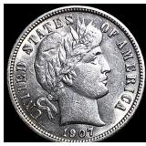 1907 Barber Dime UNCIRCULATED