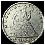 1854-O Arrows Silver Seated Liberty Half  Dollar