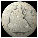 1876-CC Silver Seated Liberty Quarter NICELY  CIR