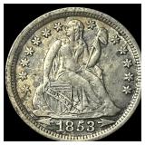 1853 Arrows Seated Liberty Dime NEARLY  UNCIRCULA