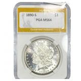 1890-S Morgan Silver Dollar PGA MS64