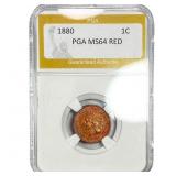 1880 Indian Head Cent PGA MS64 Red