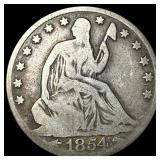 1854-O Arrows Seated Liberty Half Dollar  LIGHTLY