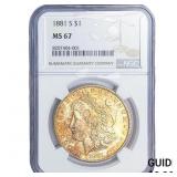 1881-S Morgan Silver Dollar NGC MS67