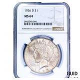 1926-D Silver Peace Dollar NGC MS64