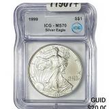 1999 Silver Eagle ICG MS70