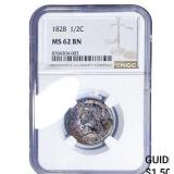 1828 Classic Head Half Cent NGC MS62 BN